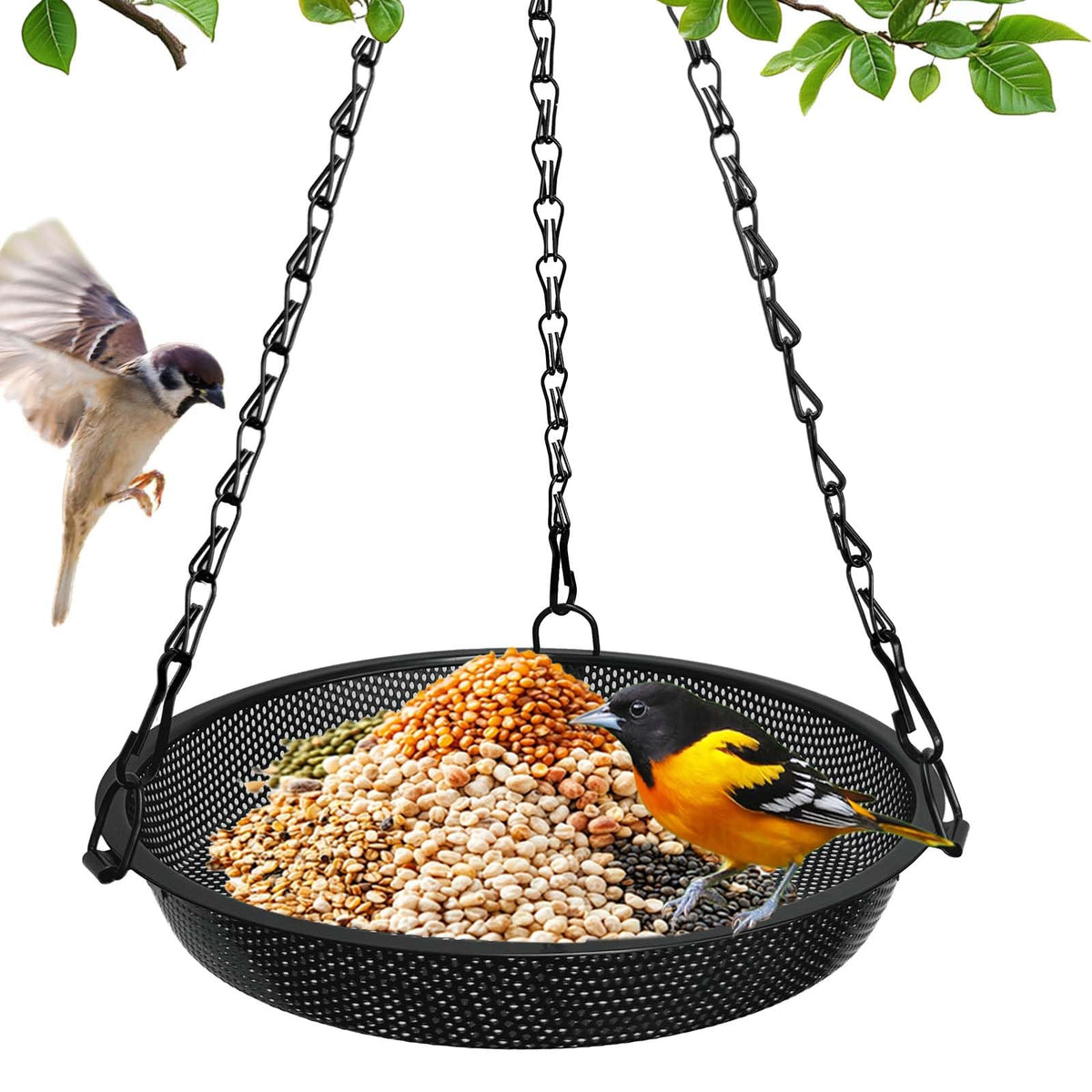 VIHSIPR hanging bird feeder outdoors demonstrating durable all-season use