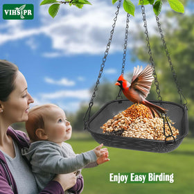 VIHSIPR large open tray allows quick seed refills and easy cleaning after outdoor use
