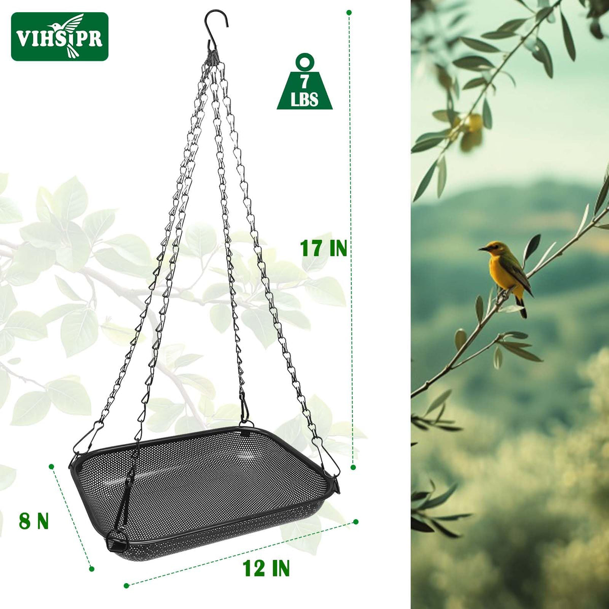 VIHSIPR rectangular platform seed tray provides ample space for quick refills.