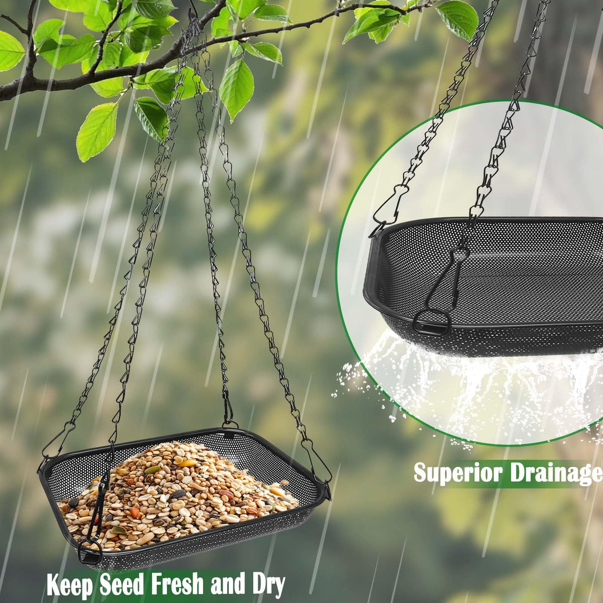 VIHSIPR sturdy hanging hardware ensures stable placement on trees or porches.