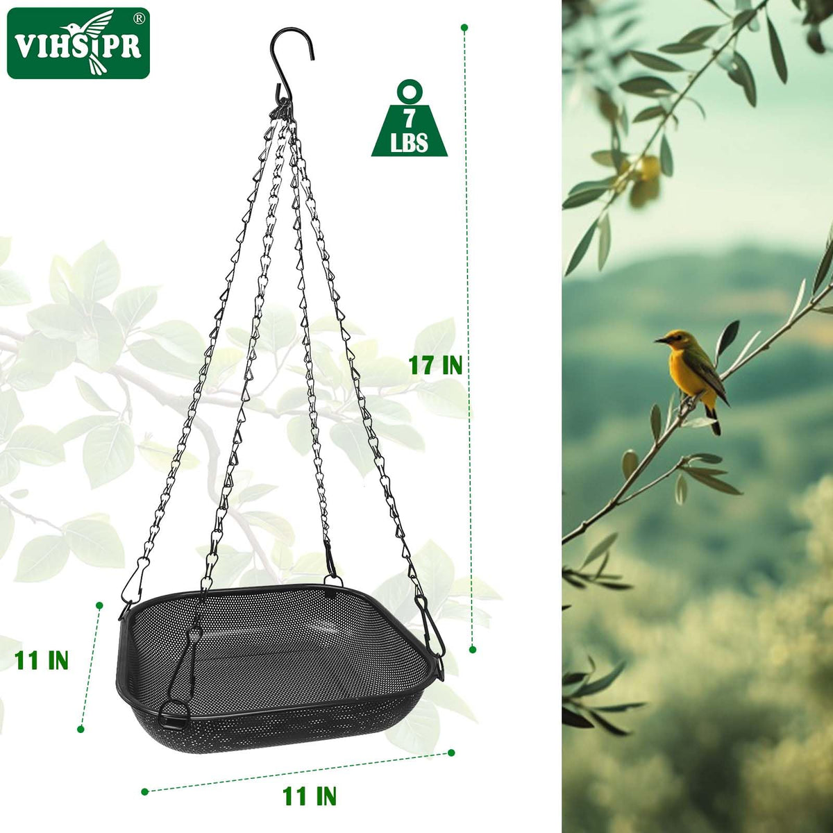 VIHSIPR sturdy metal hanging hardware keeps the feeder steady for reliable feeding