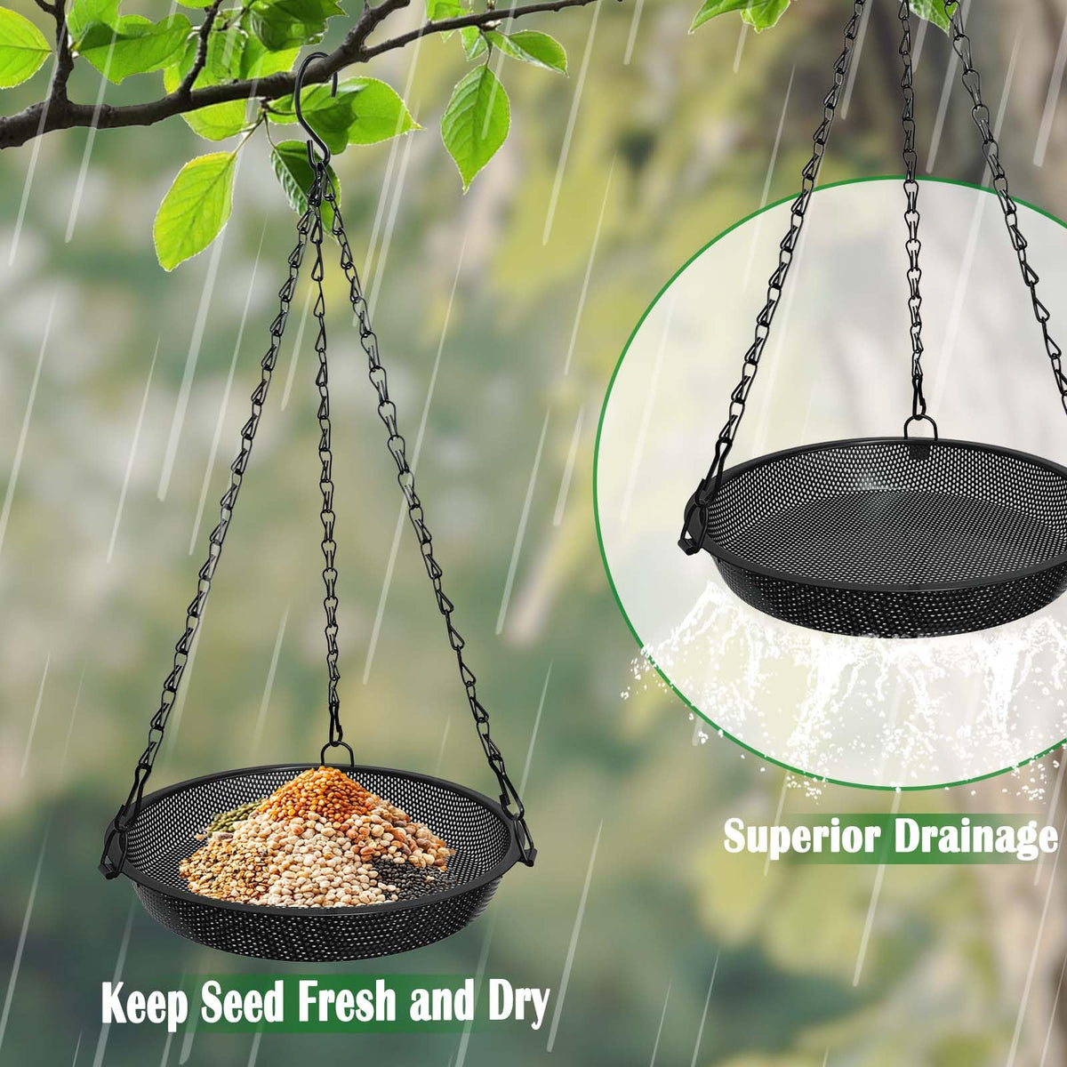 VIHSIPR sturdy-metal-hanging-hardware keeps the feeder steady