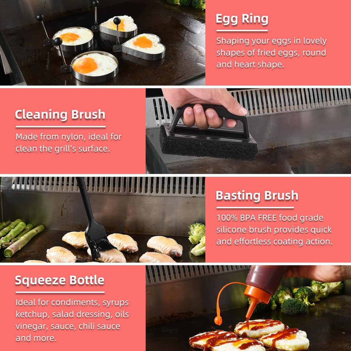 VIKEYHOME griddle spatula precise flipping and transfer