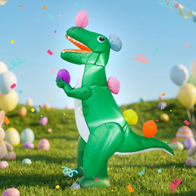 VIKIMORA dinosaur with LED night light enhances outdoor parties.