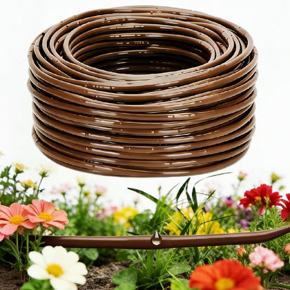 Vikua drip tubing close-up showing built-in 6-inch emitter for precise root watering