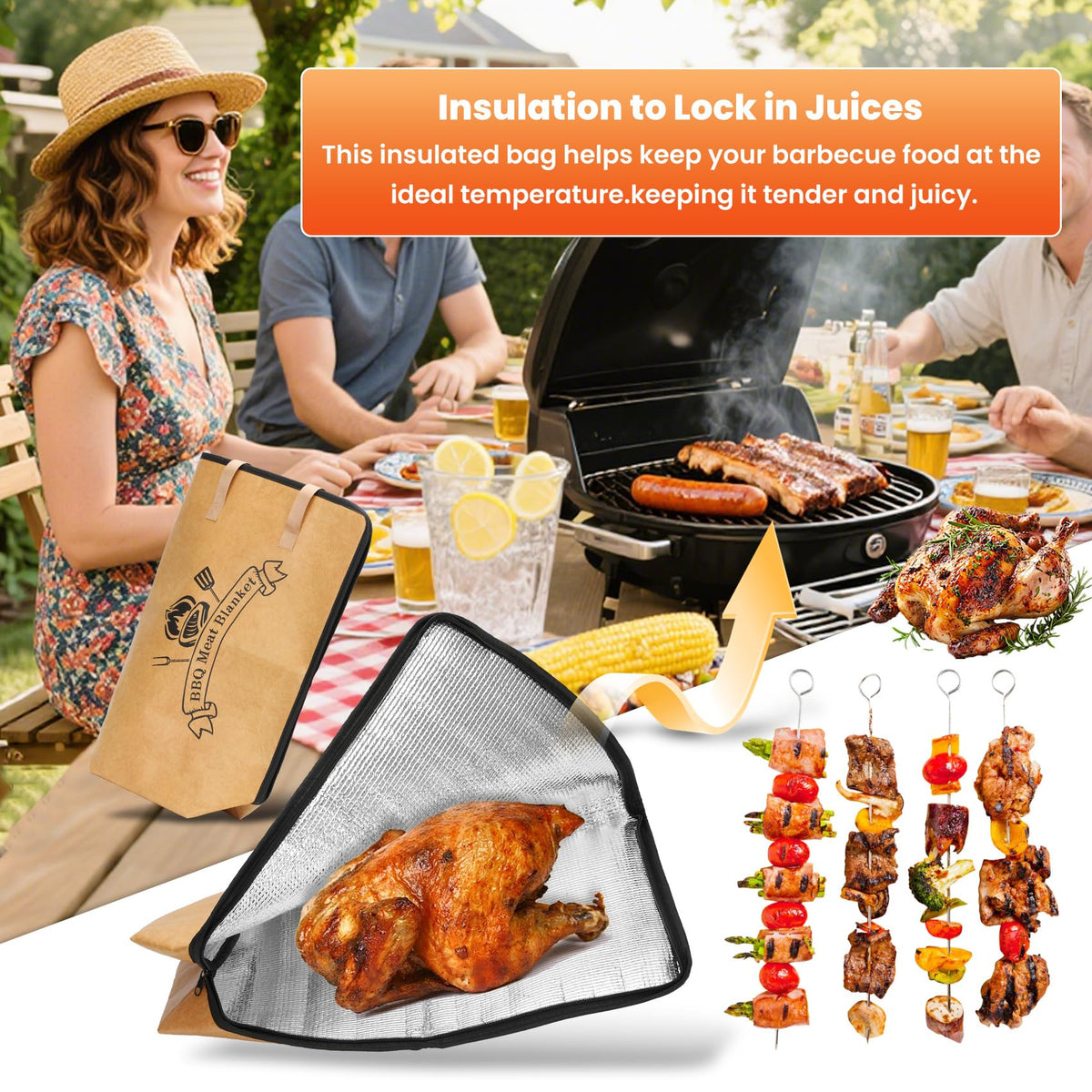 Vikua BBQ Blanket edge design shows leak-proof, double-stitched containment