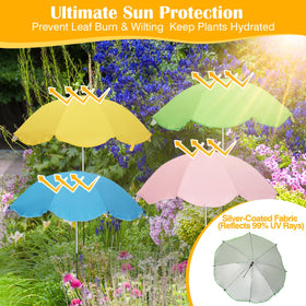 Vikua plant umbrella 360 degree tilt protects through changing sun paths