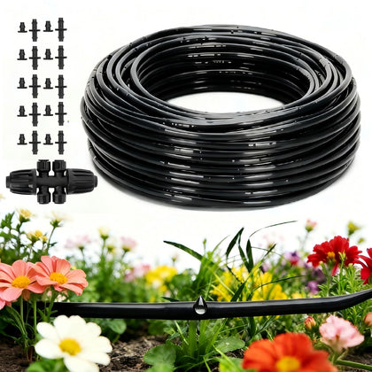 Vikua quarter-inch drip tubing with 6-inch emitters delivers even watering.