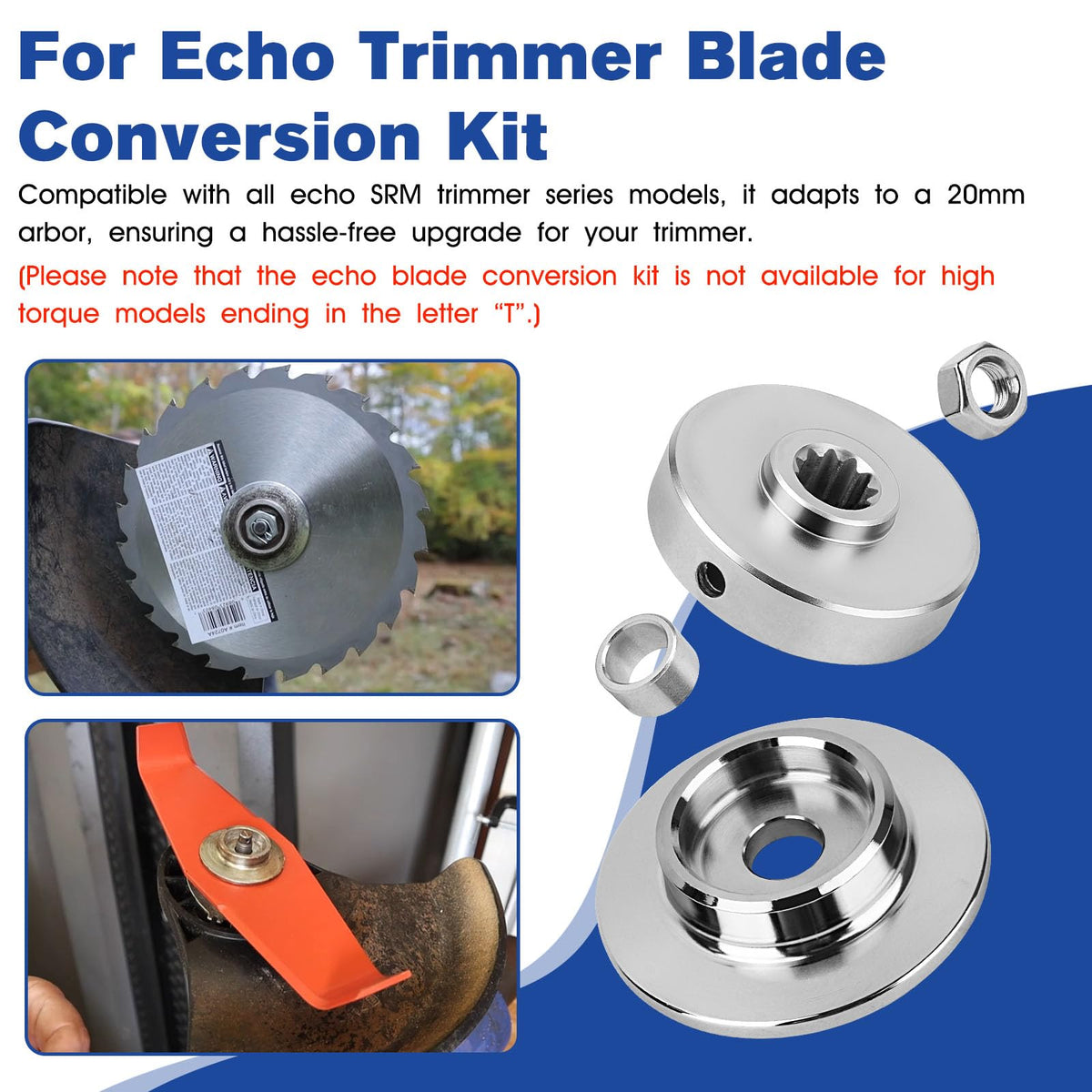 Vilapow SRM-225 blade adapter plate with 20mm arbor compatibility