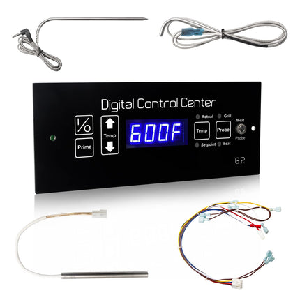 Village Smoker digital control board kit on Louisiana G2 grill front view for precise grilling