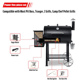 Village Smoker induction fan promotes even heat and smoke distribution for uniform cooking.