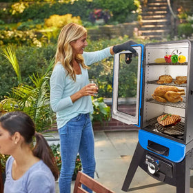 Village Smoker installation in backyard smoker shows easy fit for home grilling