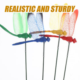 VILLCASE red-wing dragonfly stake creates bold garden markers.