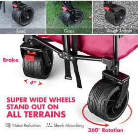 VILLEY foldable wagon stores compactly in trunks and closets