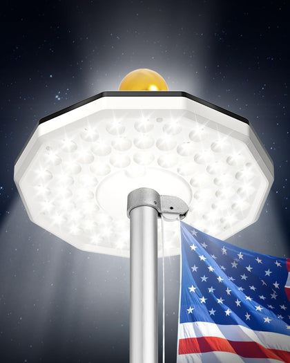 vimwing flagpole light front view shows bright LED coverage for nighttime visibility