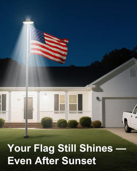 vimwing flagpole light ultra-bright LEDs deliver reliable nighttime flag visibility