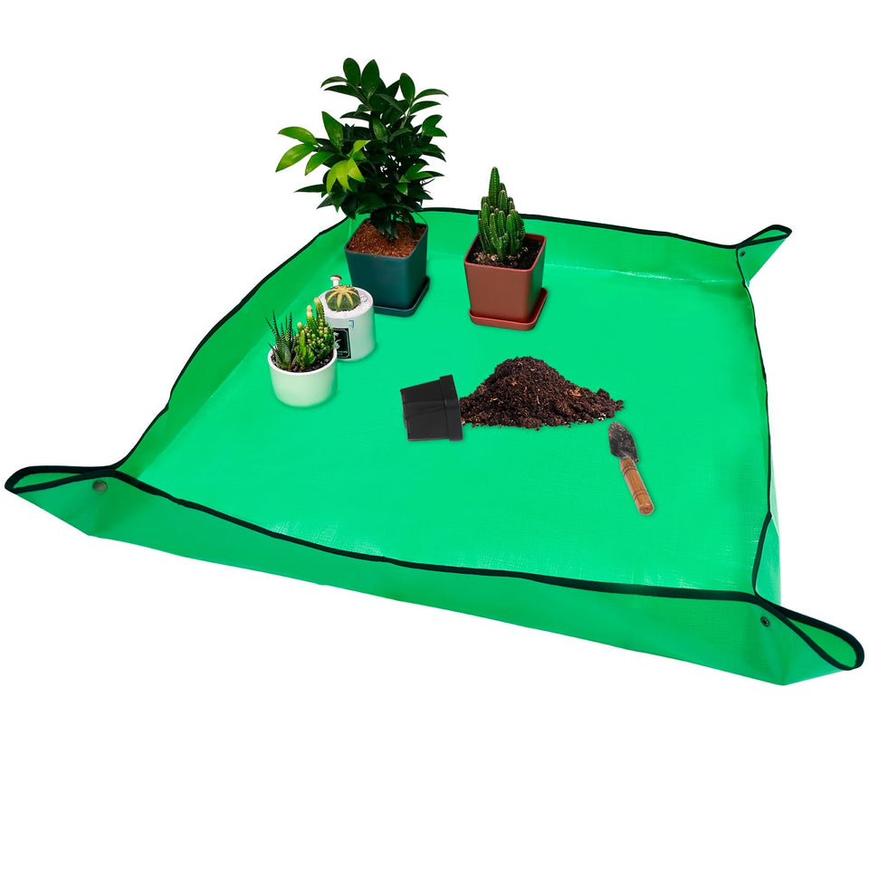 VinYankee repotting mat top-down view shows ample workspace for mess-free potting