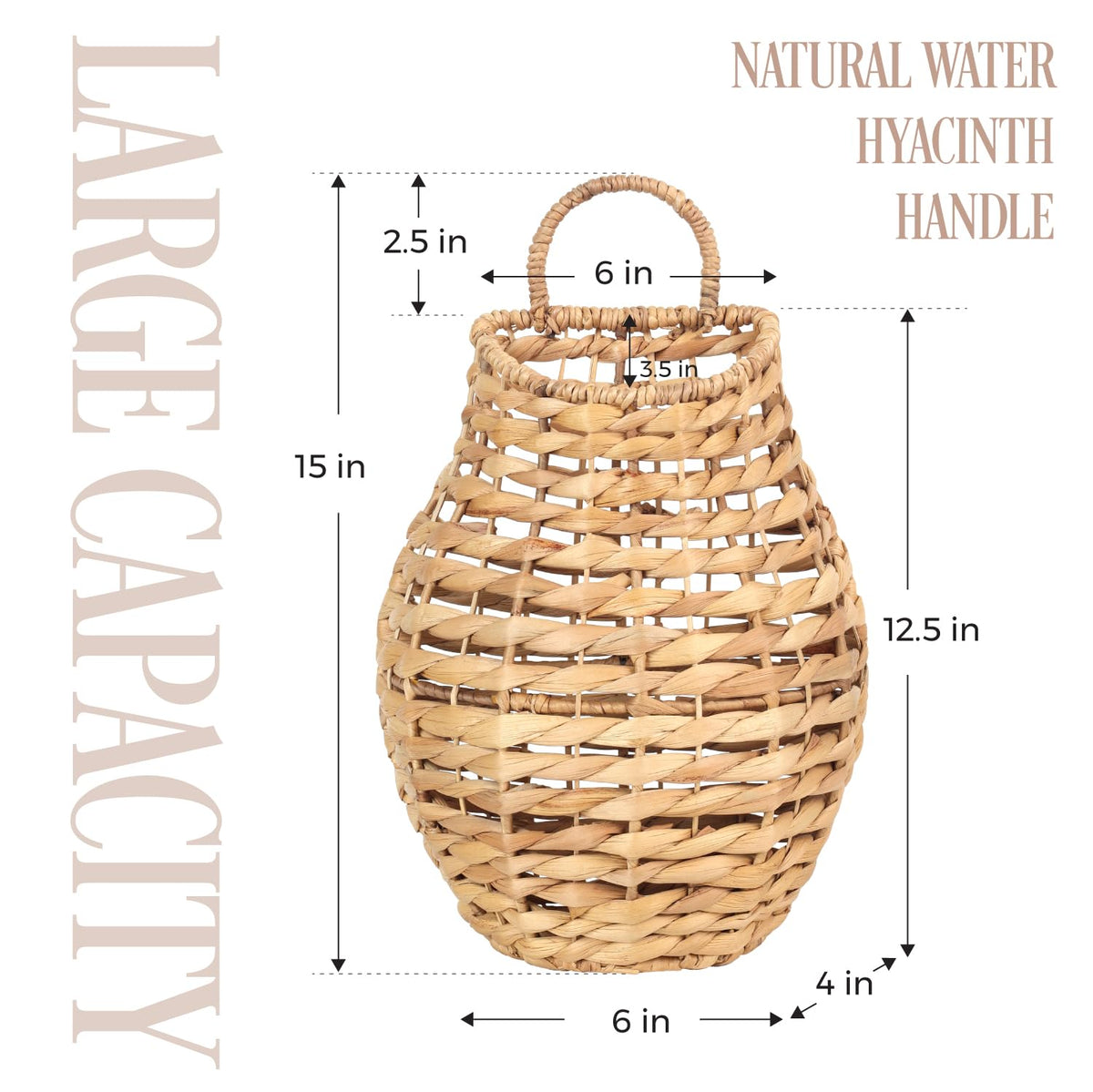 VINAHAND handwoven wall basket ideal for storing keys and small items