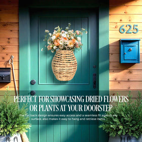 VINAHAND seasonal flower display in a wall basket brightens the entry