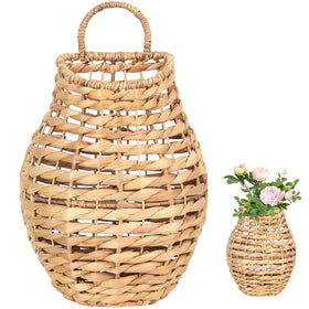 VINAHAND water hyacinth wall basket for front door decor and mail organization