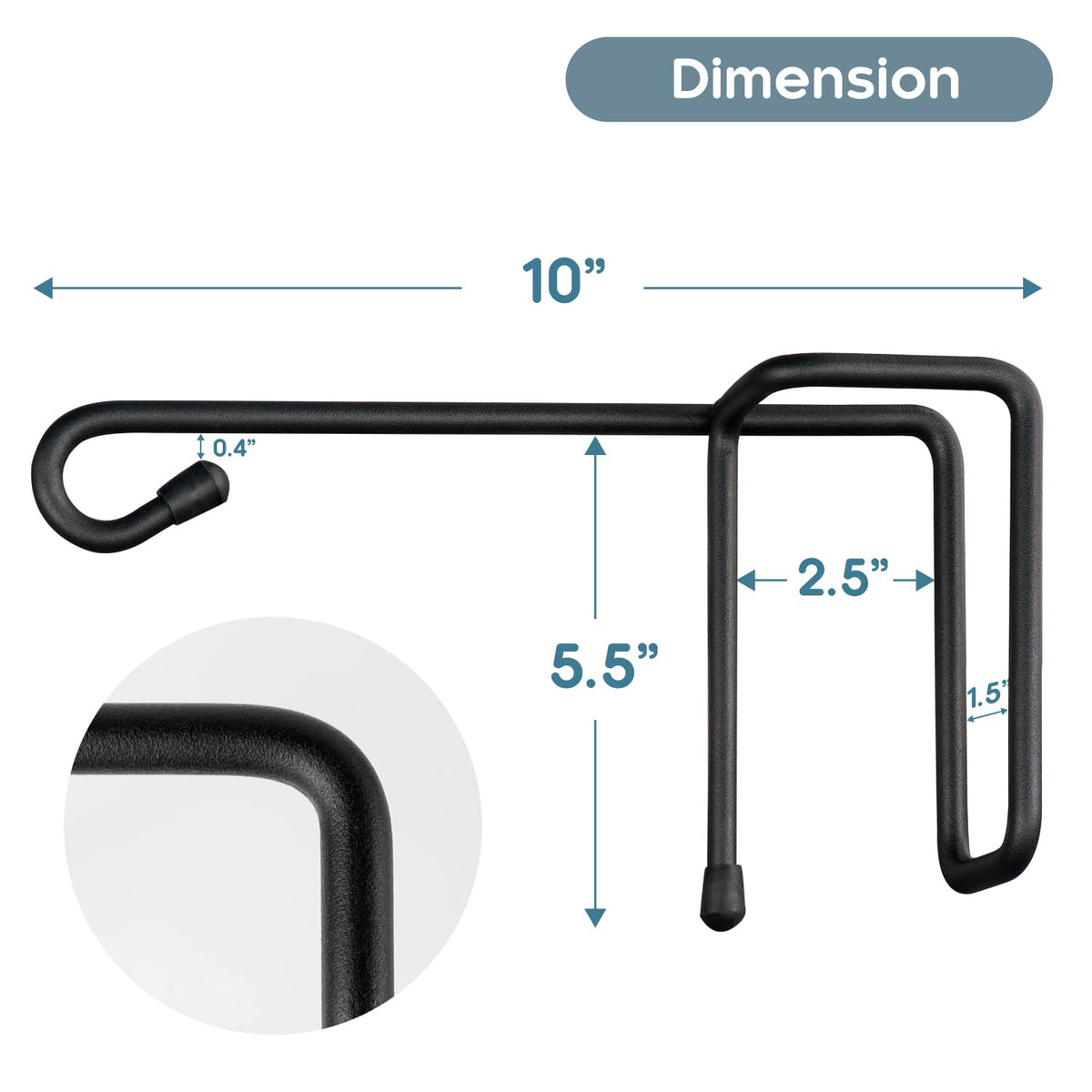 Vinazone fence hook with black coating resists rust outdoors.