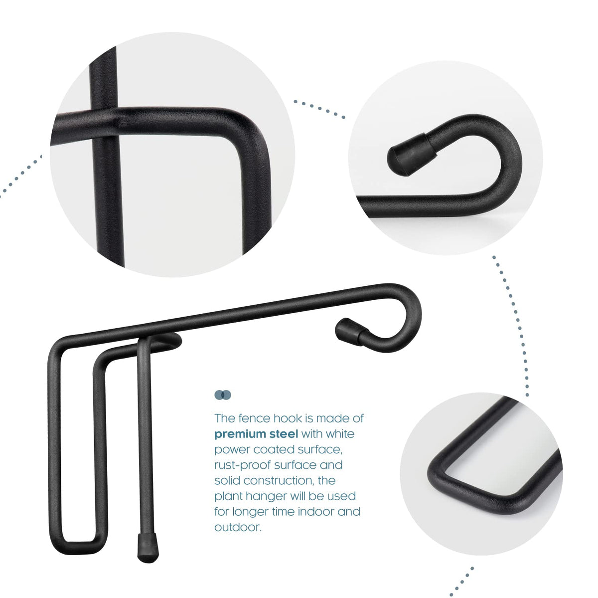 Vinazone outdoor hook used to hang pots securely.