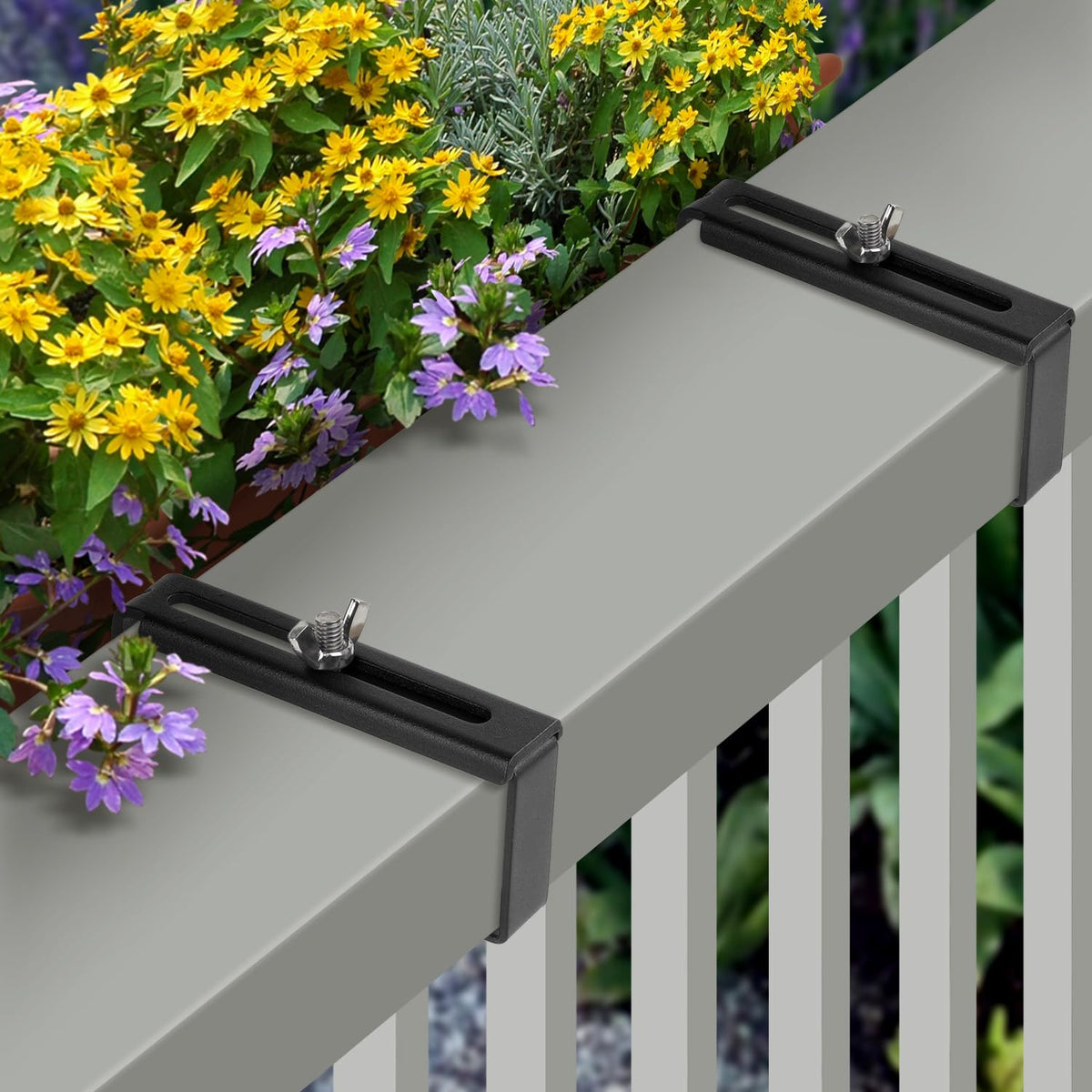 Vinazone sturdy screws included for secure outdoor mounting on railings.