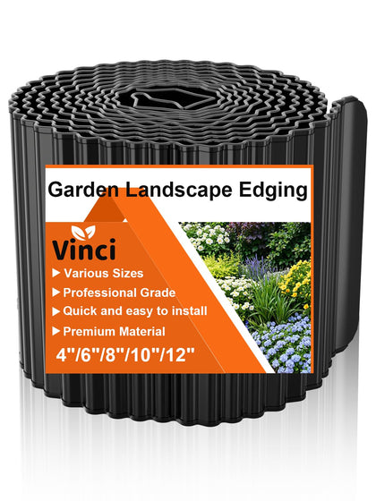 Vinci Garden Edge shows corrugated steel texture, a durable border around flower beds.