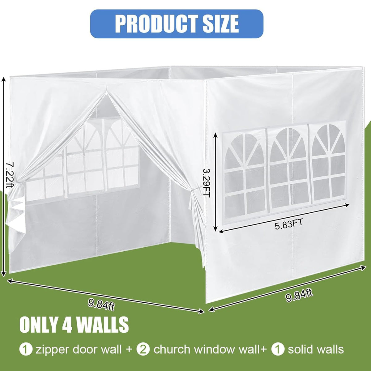 Vincreem sidewall with church window for improved airflow and visibility