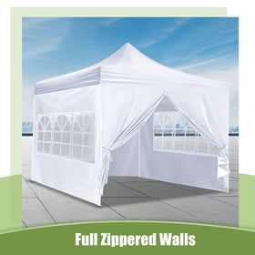 Vincreem 10x10 canopy sidewalls demonstrating full wall coverage setup