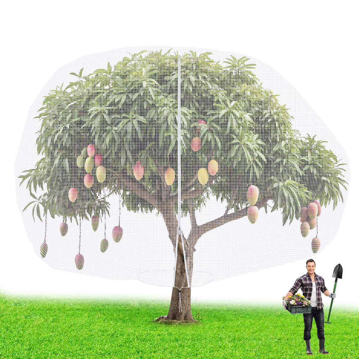 Vincreem fruit tree netting 12x16 cover shields fruit while allowing airflow.