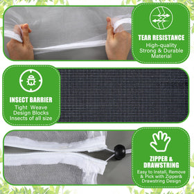 Vincreem heavy-duty netting guards fruit from squirrels and birds.