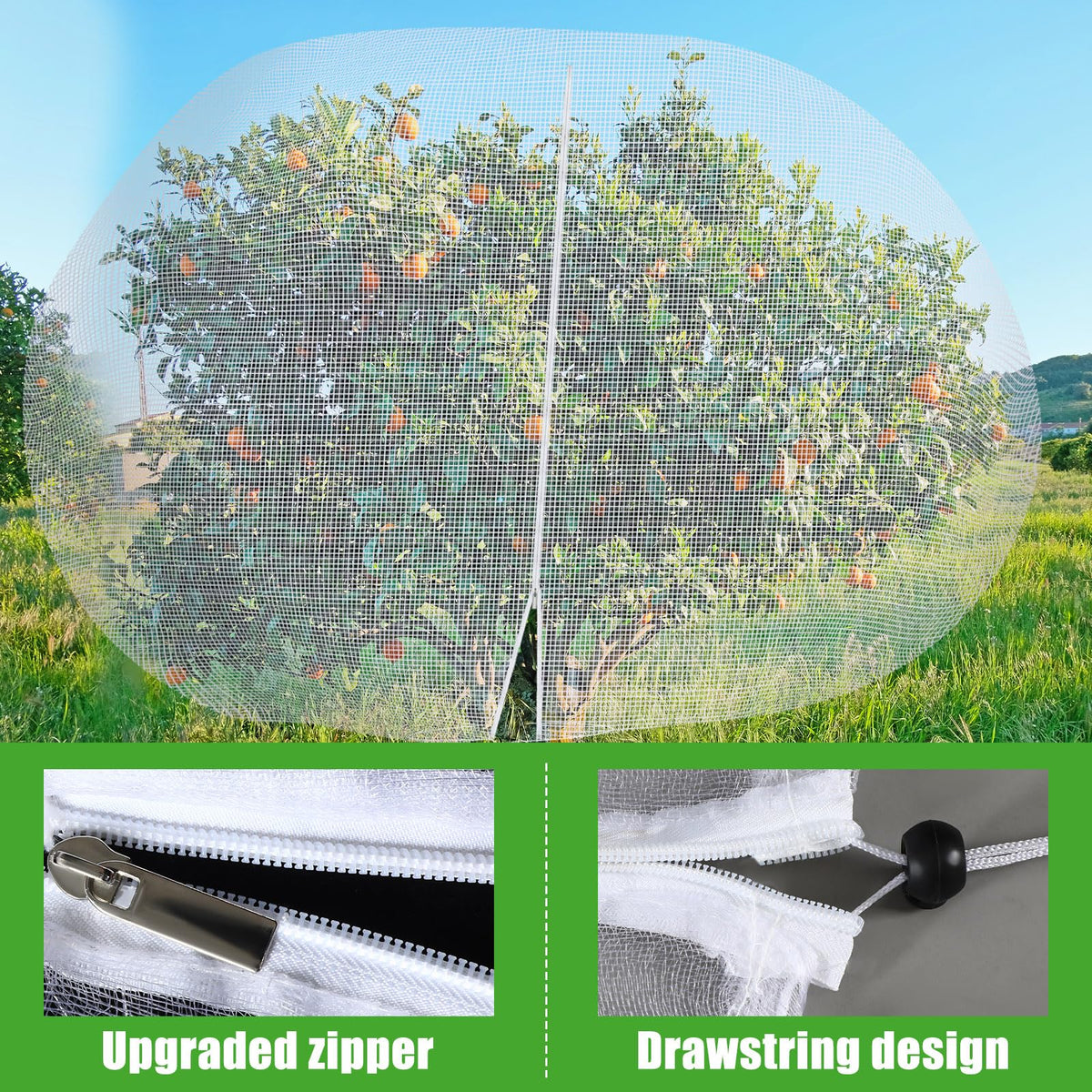 Vincreem large garden netting fits trees and shrubs for protection.