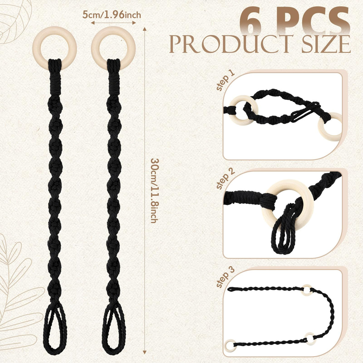 Vincreem macrame rope spiral detail highlighting sturdy knotwork and durability.