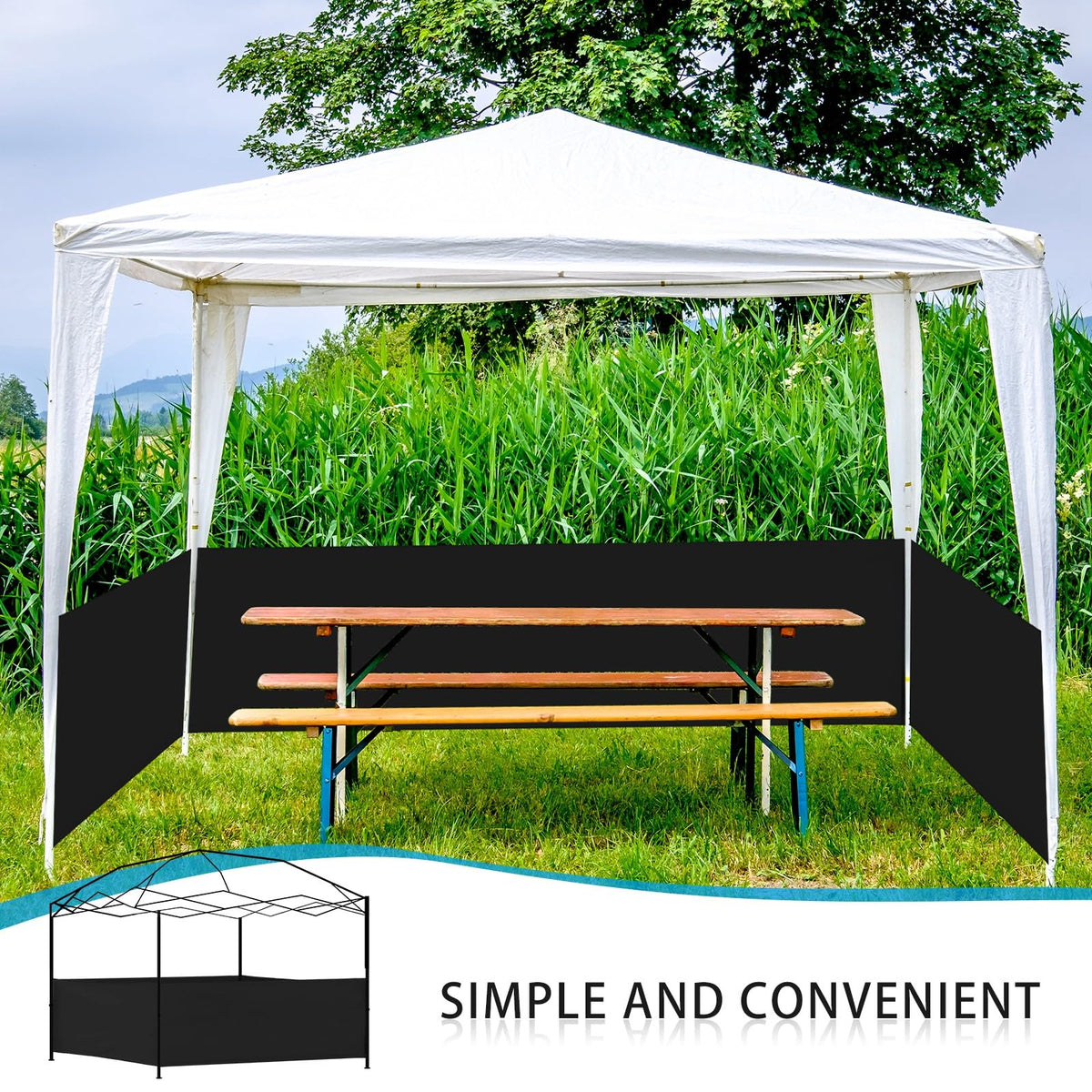 Vincreem outdoor events benefit from privacy and wind protection with this wall.
