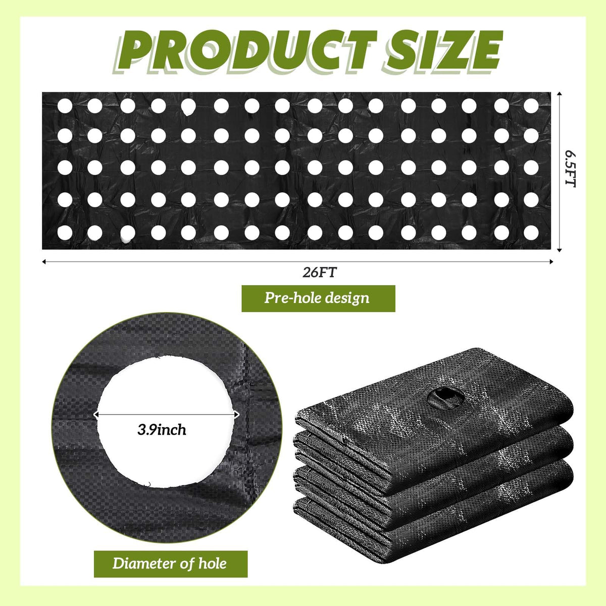 Vincreem precut planting holes allow quick setup and even seedling spacing.