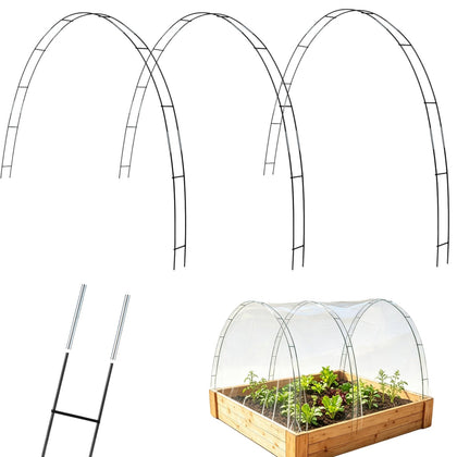 VINEGROW 3-pack steel garden hoops provide durable raised-bed support.