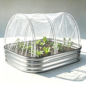 VINEGROW double-wire arches offer strong sag resistance for garden fabrics.