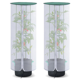 VINEGROW tomato cover with zipper shields ripening fruit from birds.