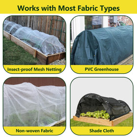 VINEGROW universal steel frame supports frost cloth, netting, and shade cloth.