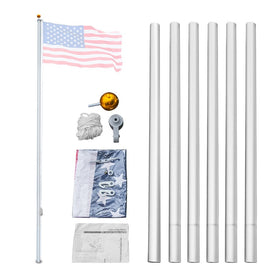 VINGLI 20ft pole with adjustable halyard for easy flag height control