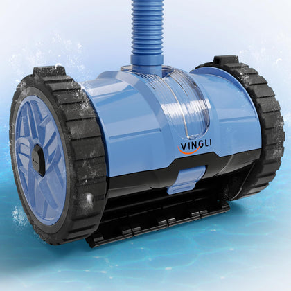 VINGLI automatic suction-side pool vacuum in front view demonstrates powerful cleaning for inground pools.