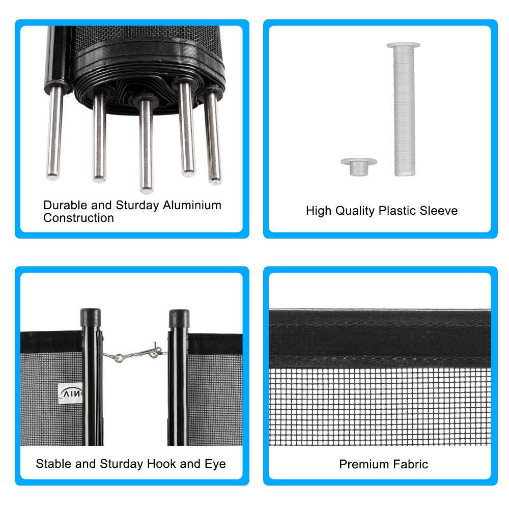 VINGLI fence close-up of durable mesh and aluminum frame for long-lasting use.