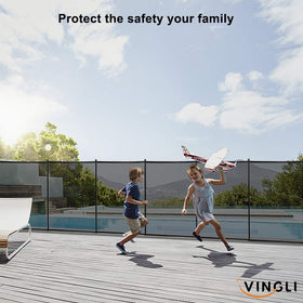 VINGLI safety fence includes hardware shown for quick installation.