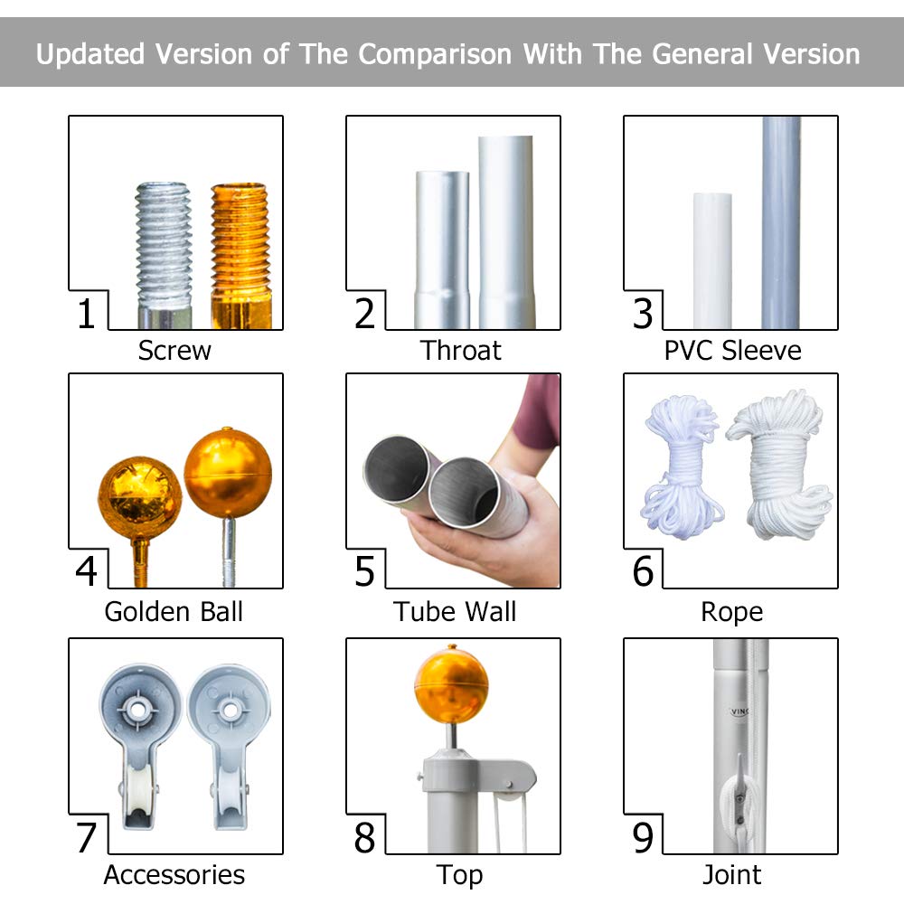 VINGLI upgraded joint extends 5.9 inches for extra stability