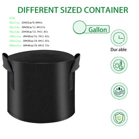 Vinmoso 5-gallon grow bags showcasing durable non-woven construction