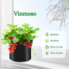 Vinmoso portable grow bags with reinforced handles for outdoor use