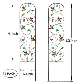 VinSees 60-inch trellis assembly shown as a tall garden accent.