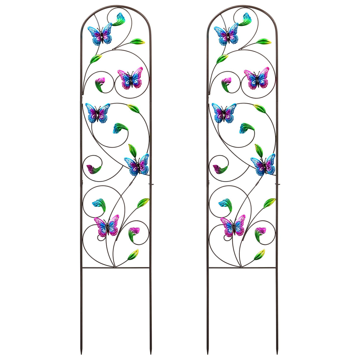 VinSees butterfly trellis pair supports climbing vines with decorative height