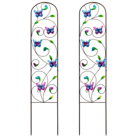 VinSees butterfly trellis pair supports climbing vines with decorative height